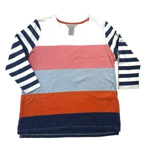 Multiples 3/4 length sleeve Vacation minimalist core mutli color size L Petite